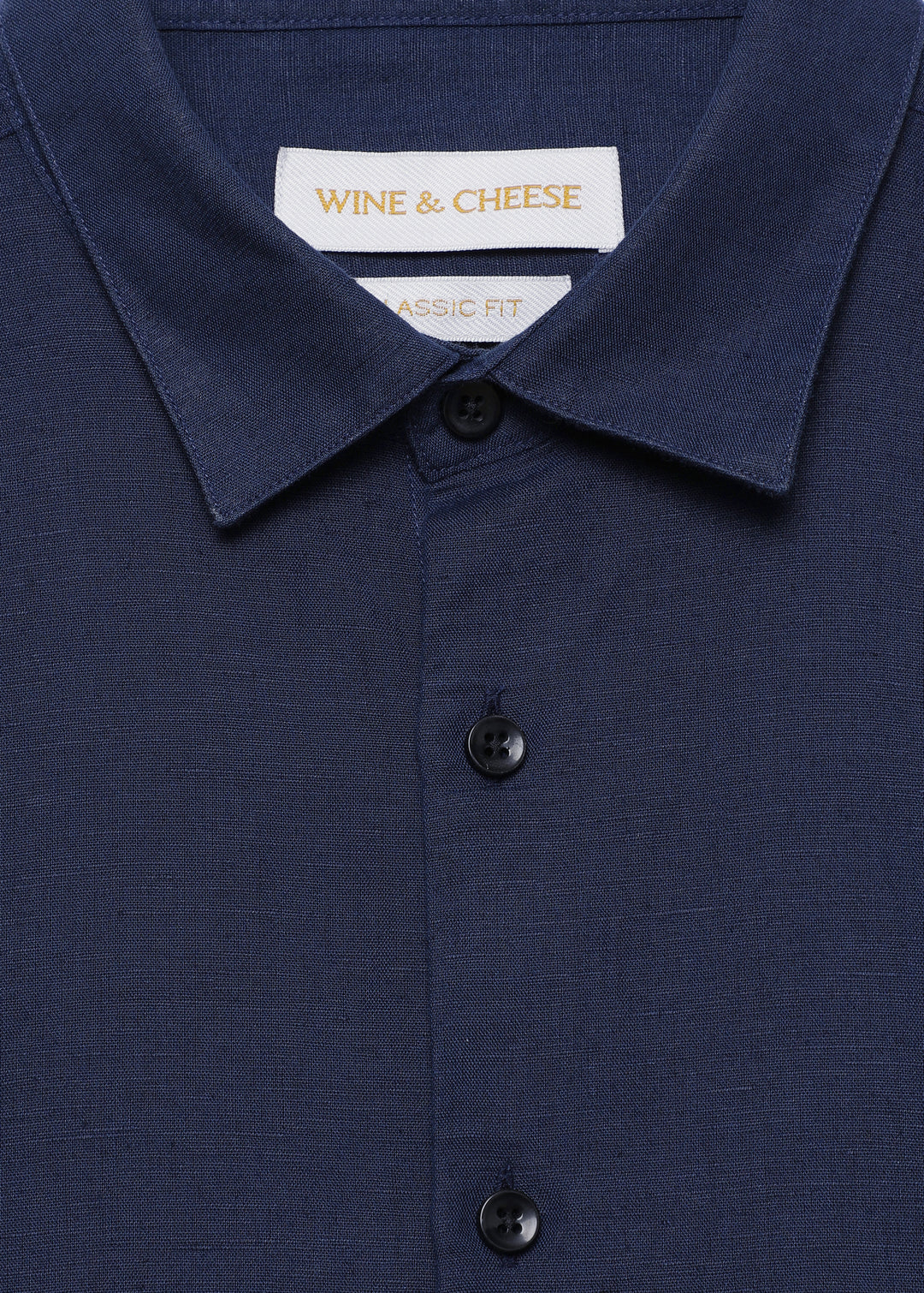 Pure Linen shirt in Navy