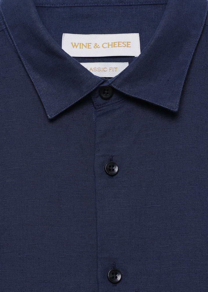 Pure Linen shirt in Navy