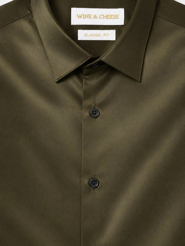 Giza Cotton Shirt in Olive