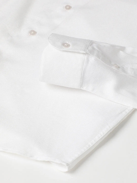 Cotton Dobby Shirt in White - Wine & Cheese