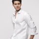 Cotton Dobby Shirt in White
