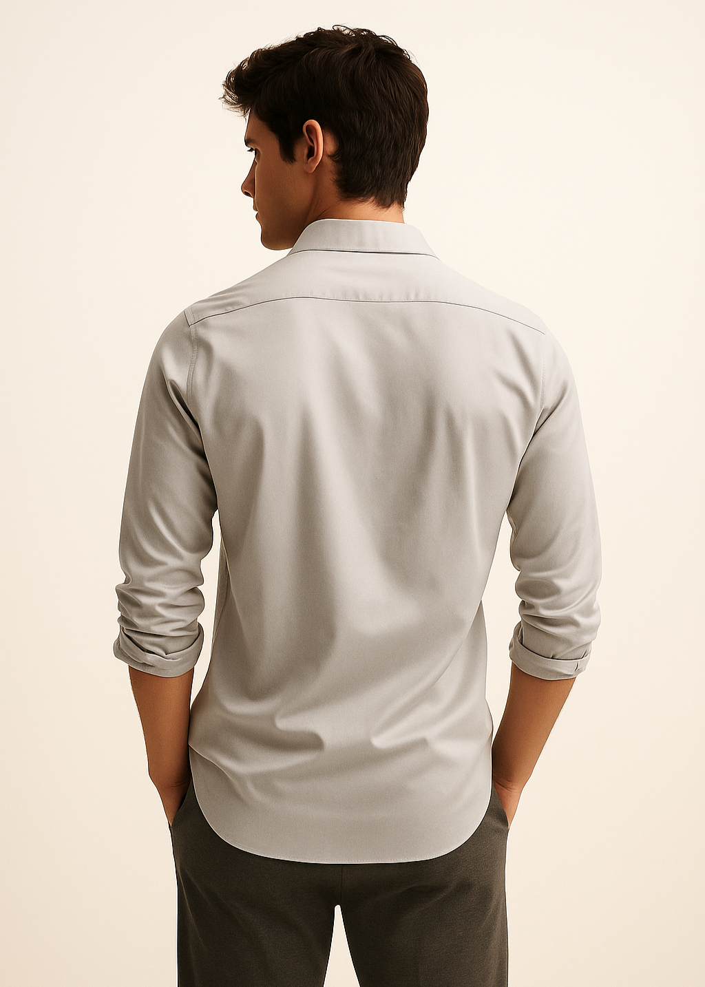Giza Cotton Shirt in lt. Grey