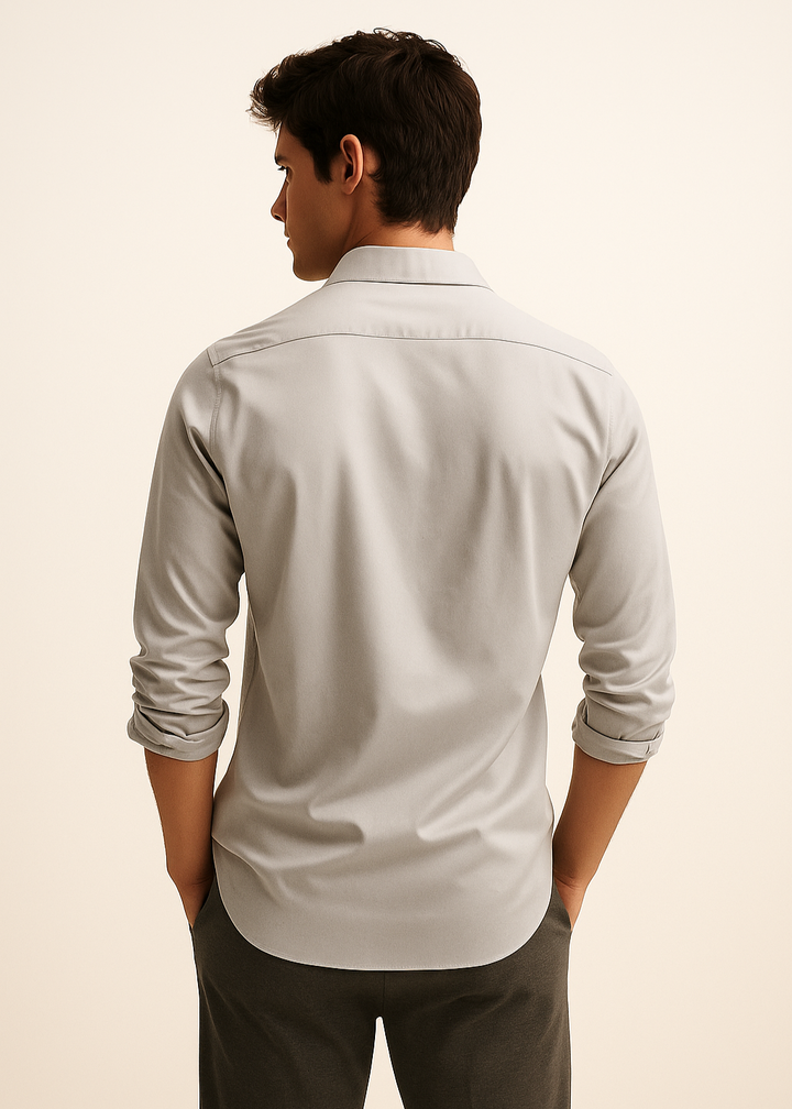 Giza Cotton Shirt in lt. Grey
