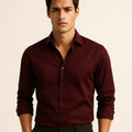 Giza cotton Shirt in Maroon