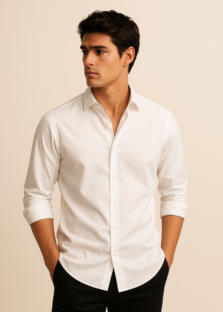 Giza Cotton Shirt in White