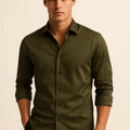 Giza Cotton Shirt in Olive