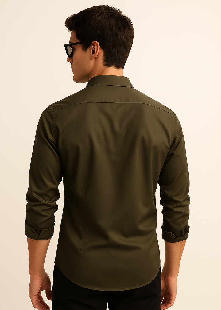 Giza Cotton Shirt in Olive