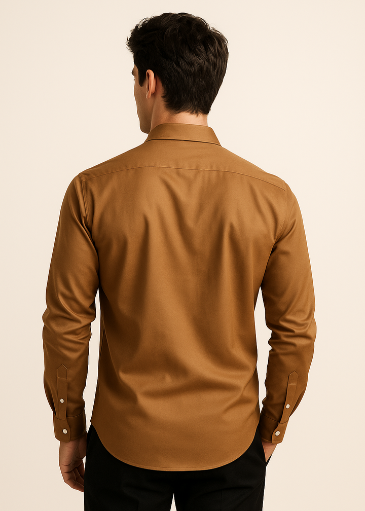 Giza Satin Shirt. in Gold