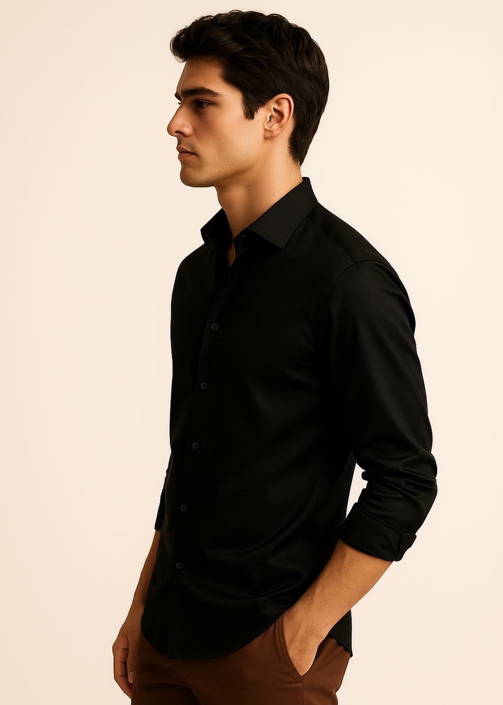 Cotton Stretch shirt in Black
