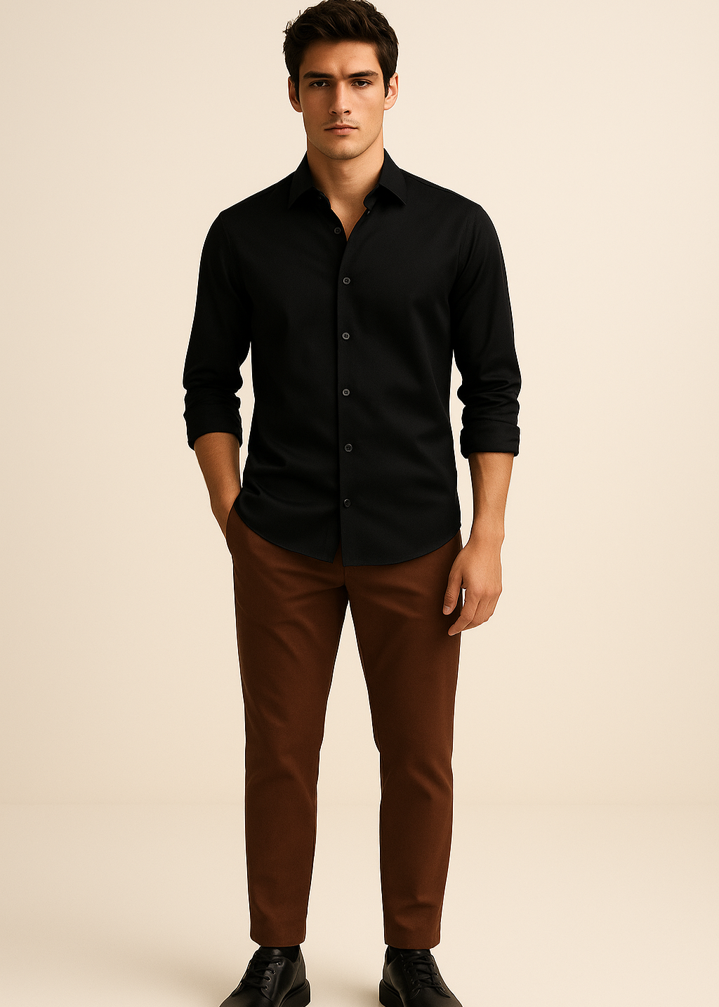 Cotton Stretch shirt in Black