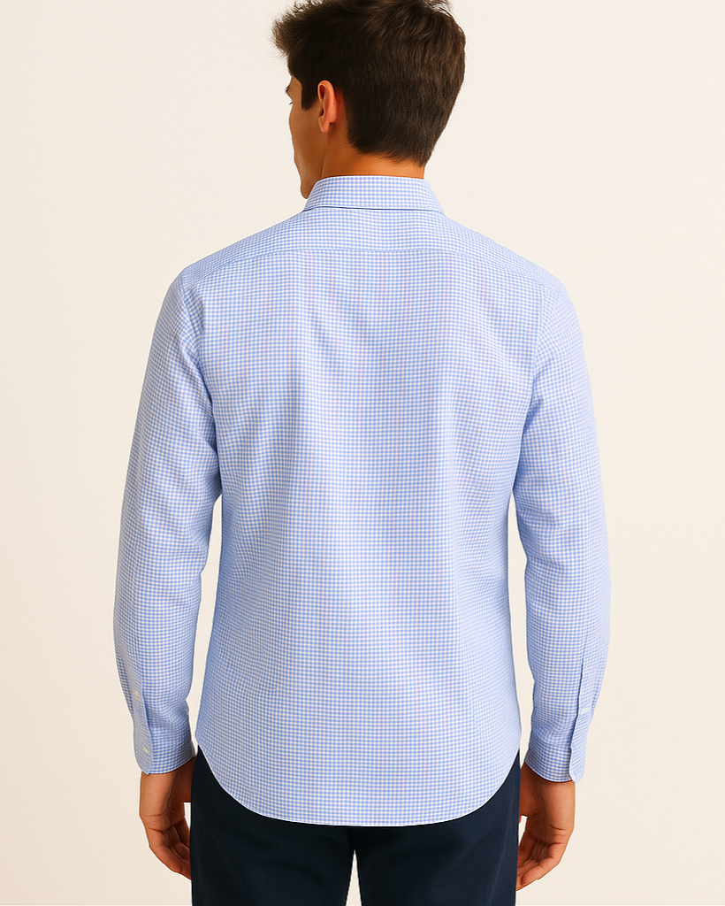 Twill Check Shirt in White