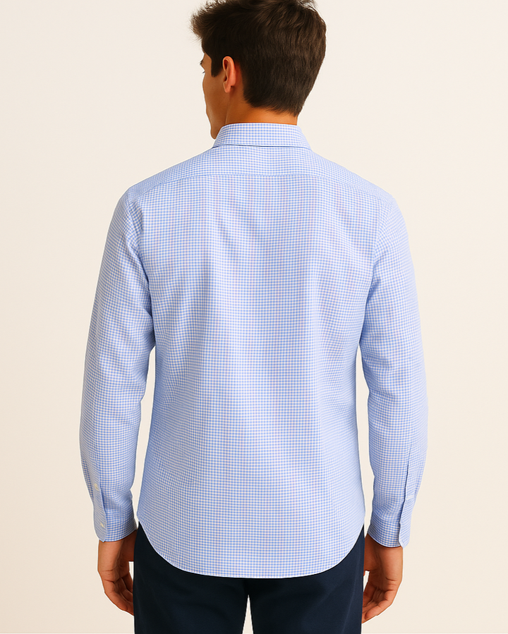 Twill Check Shirt in White
