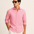 Pure Linen Shirt in Pink