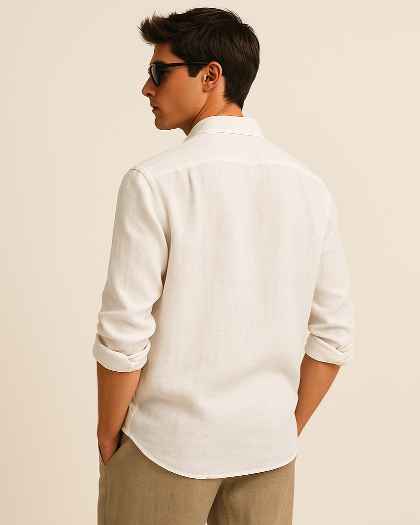 Pure Linen Shirt in White