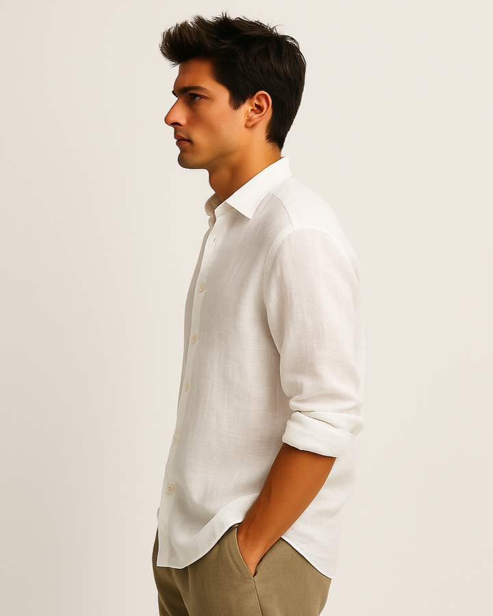 Pure Linen Shirt in White