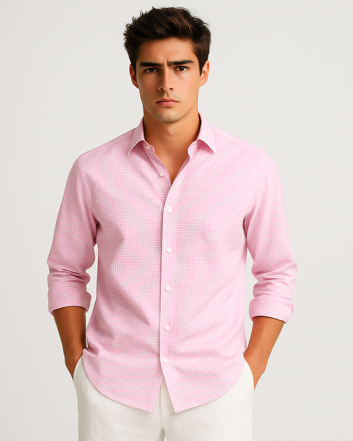Check Shirt in Lt. Pink