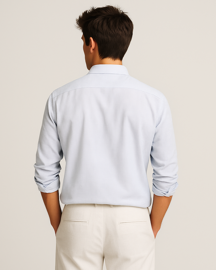 Tonal Check Shirt in Lt. Blue