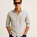 Fine Line Check Shirt in White