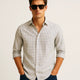 Fine Line Check Shirt in White