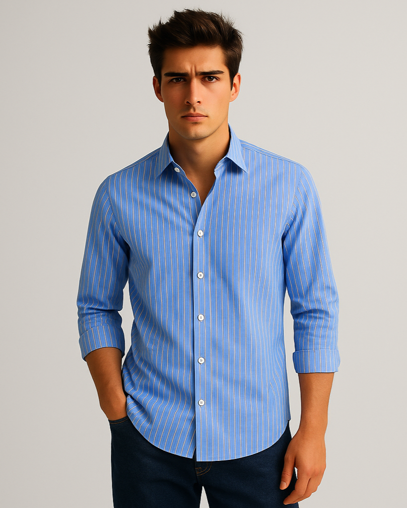 Stripe Shirt in Sky blue