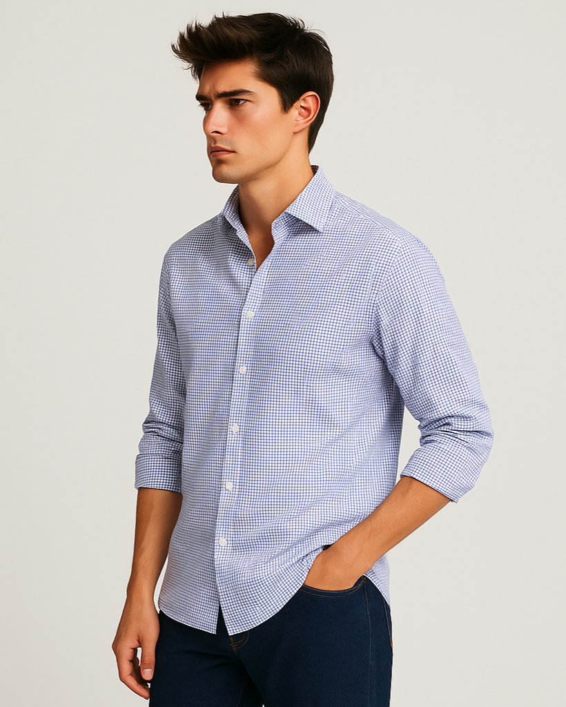 Classic Check Shirt in Blue