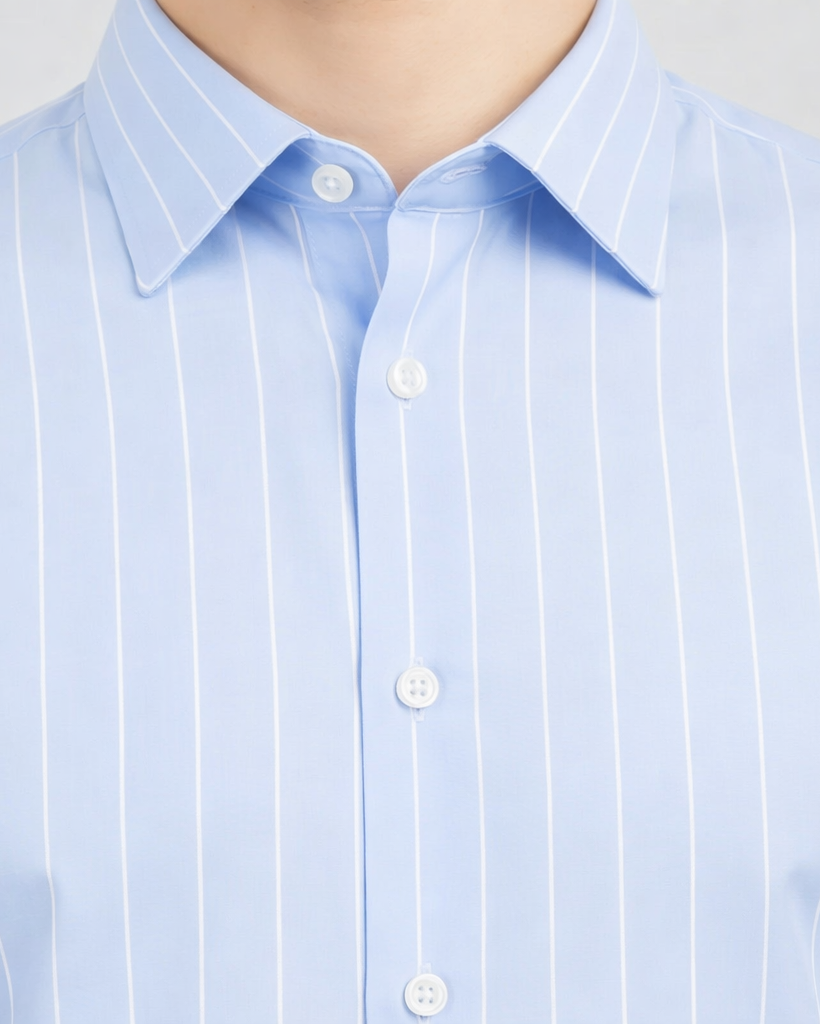 Marine Stripe Shirt in Sky Blue