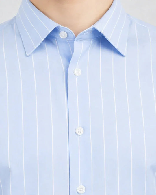 Marine Stripe Shirt in Sky Blue - Wine & Cheese