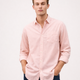 Solid Cotton Shirt in Peach