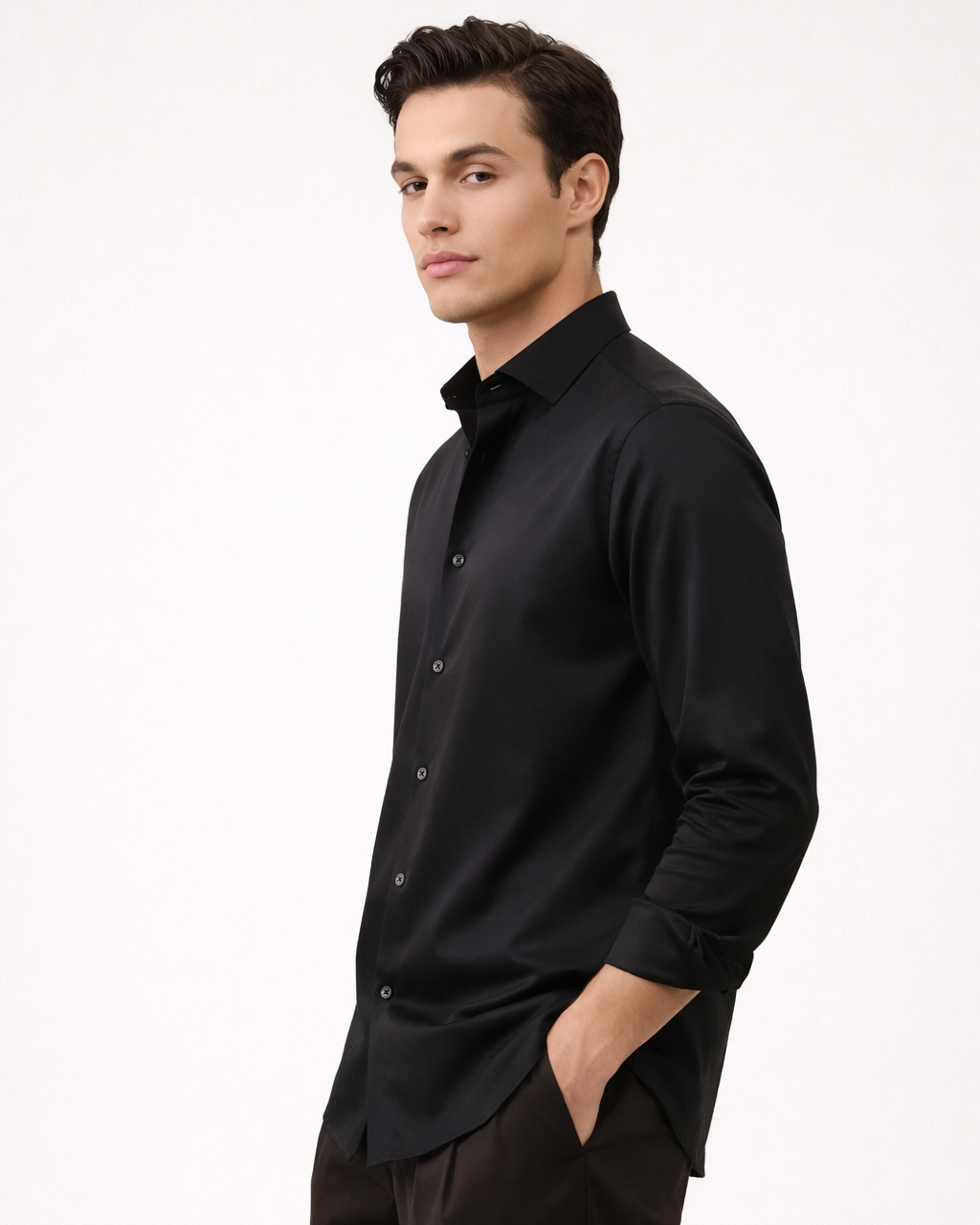 Cotton Stretch shirt in Black