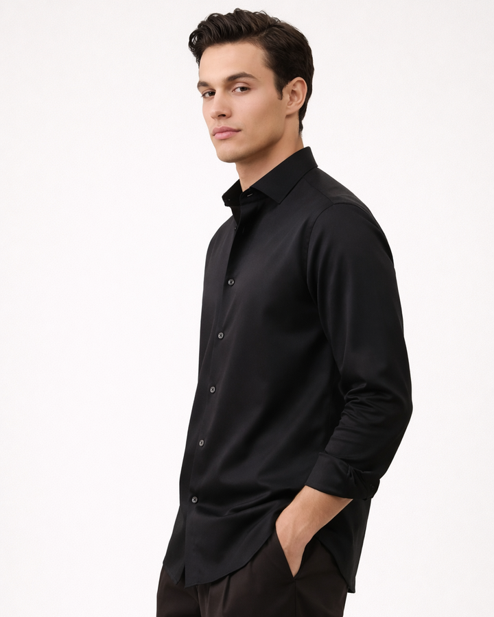 Cotton Stretch shirt in Black