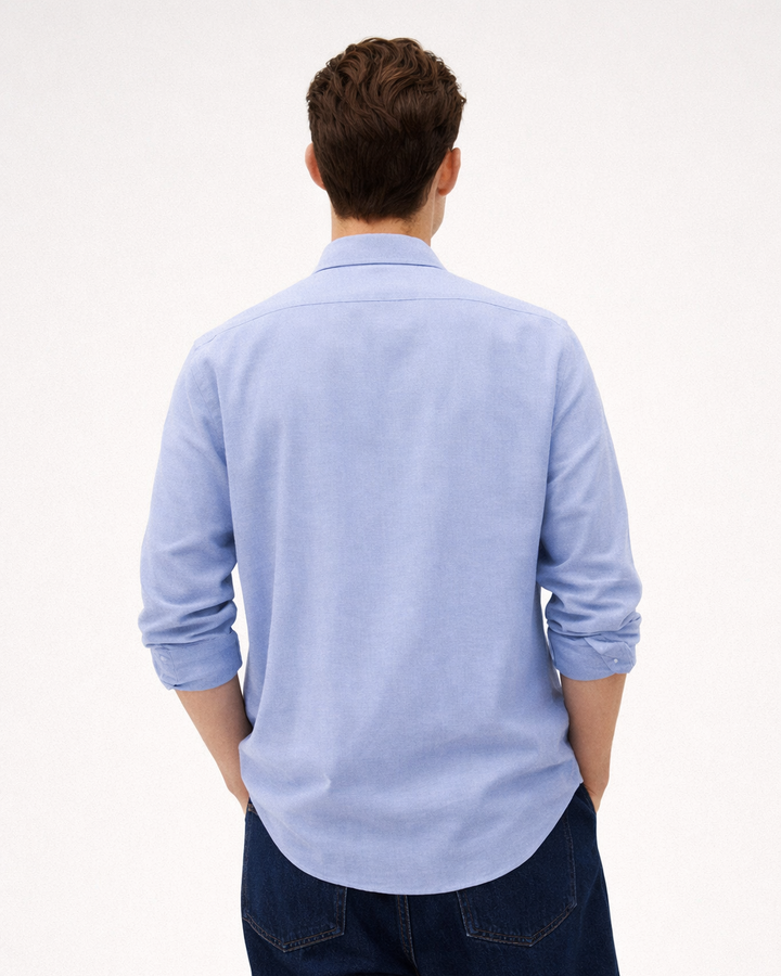 Solid Cotton Shirt in Sky Blue