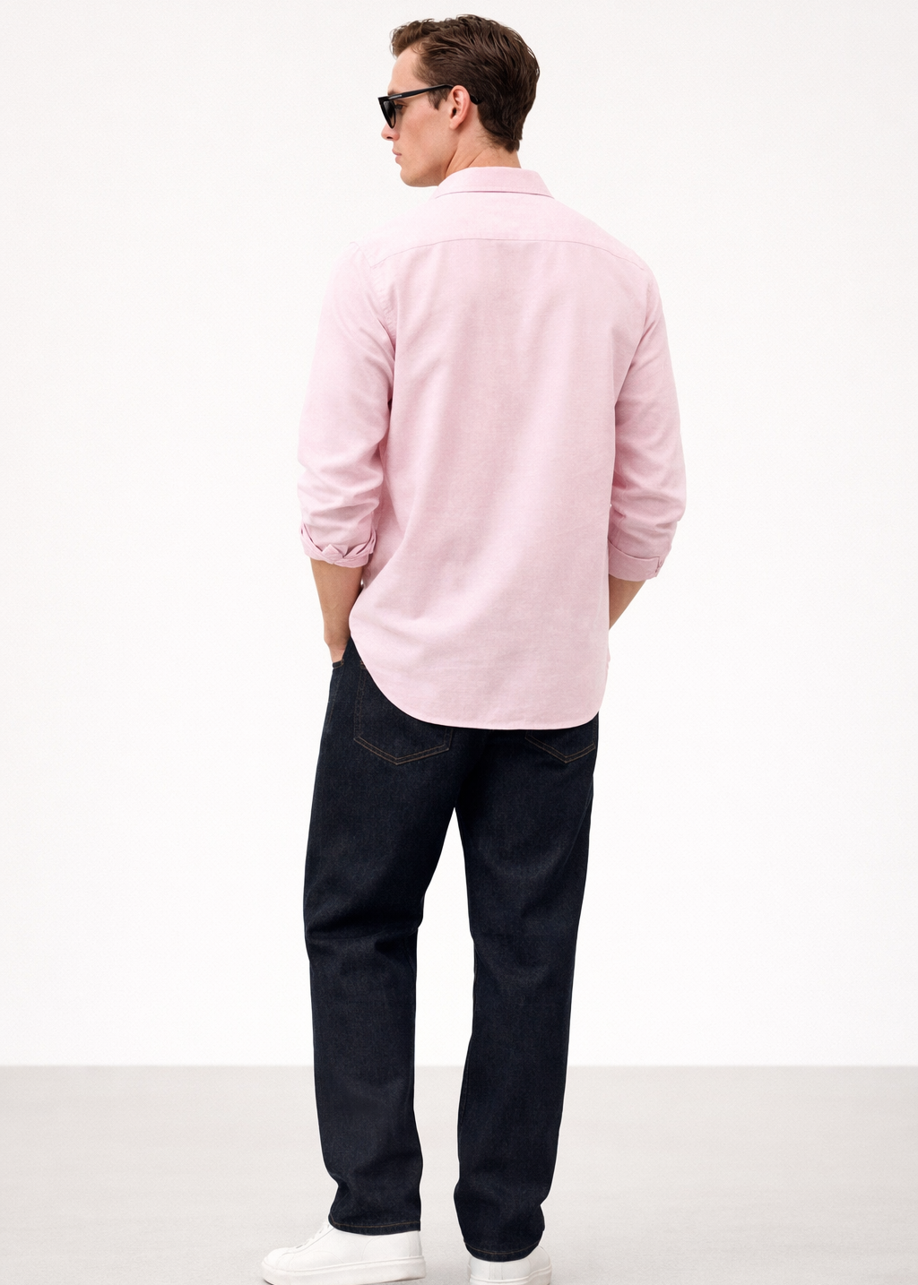 Solid Cotton Shirt in Pink
