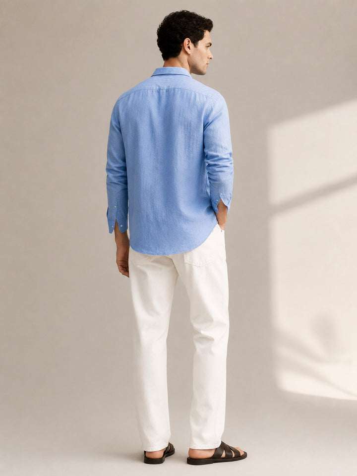 Pure Linen Shirt in Lt. Blue