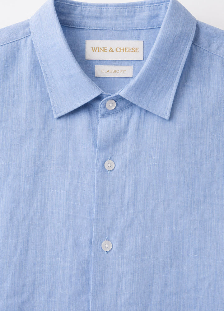 Pure Linen Shirt in Lt. Blue