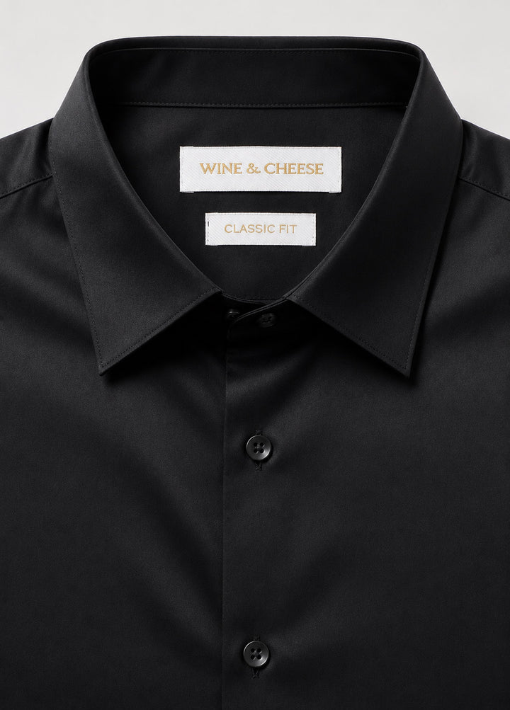 Giza Cotton Shirt in Black