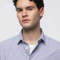 Oxford Striped Shirt in Navy