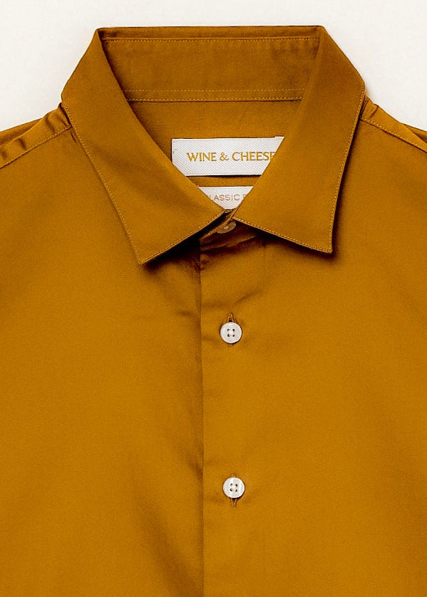Giza Satin Shirt. in Gold