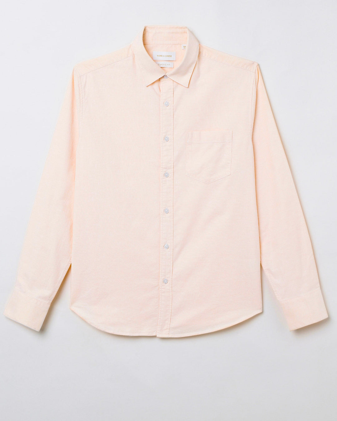 Solid Cotton Shirt in Peach