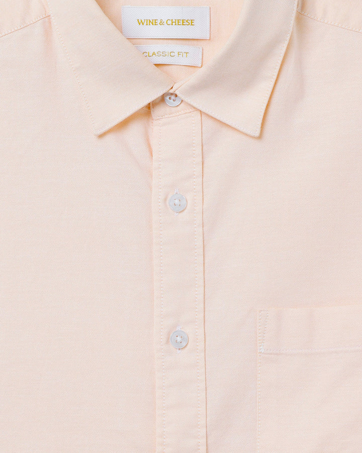 Solid Cotton Shirt in Peach
