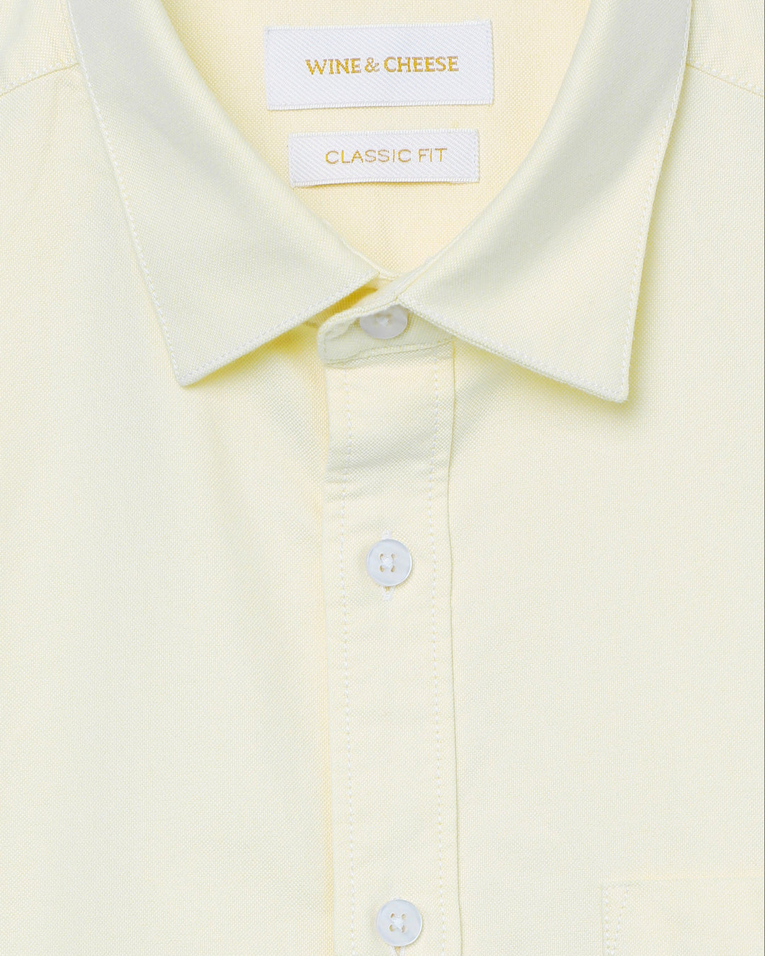 Solid Cotton Shirt in Yellow