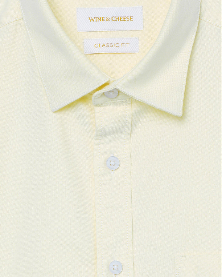 Solid Cotton Shirt in Yellow