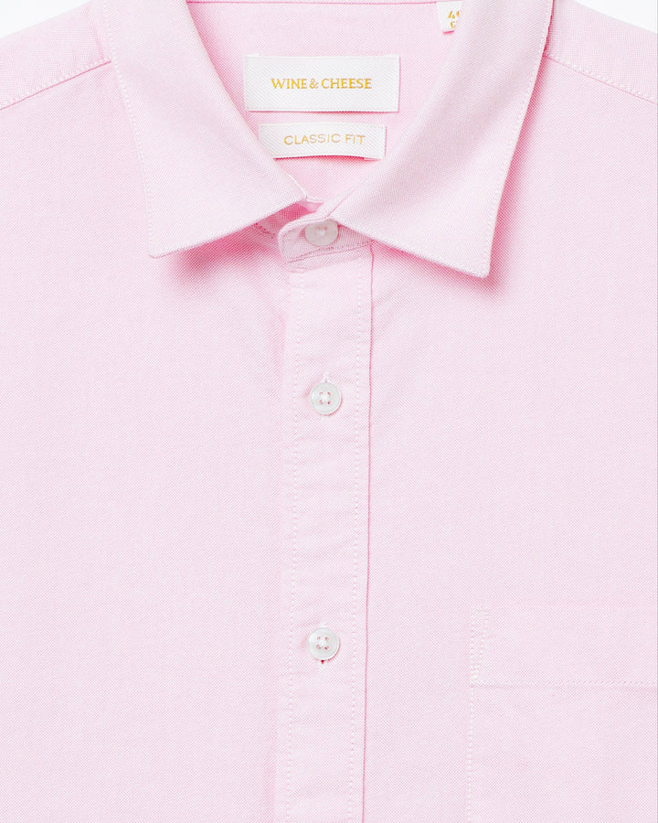 Solid Cotton Shirt in Pink