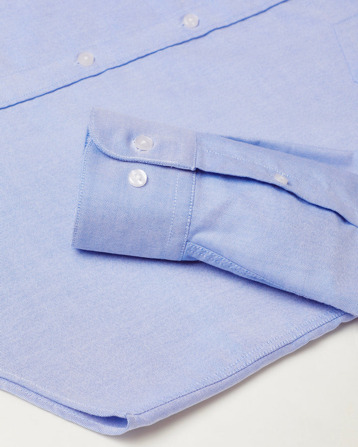 Solid Cotton Shirt in Sky Blue