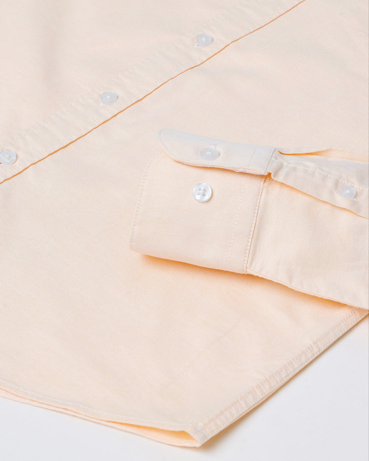 Solid Cotton Shirt in Peach