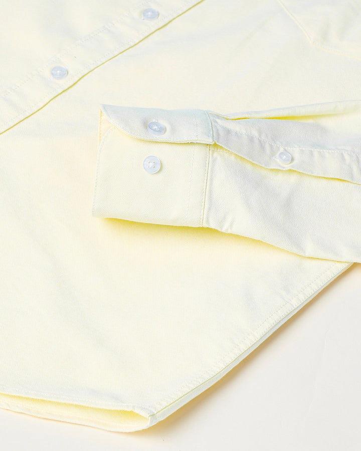 Solid Cotton Shirt in Yellow