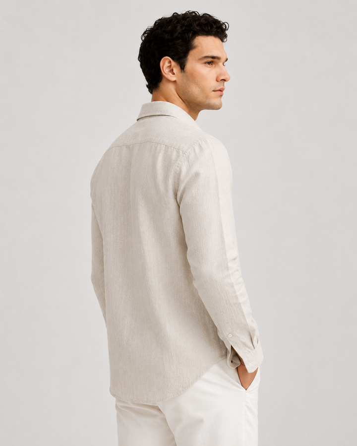 Pure Linen Shirt in Beige