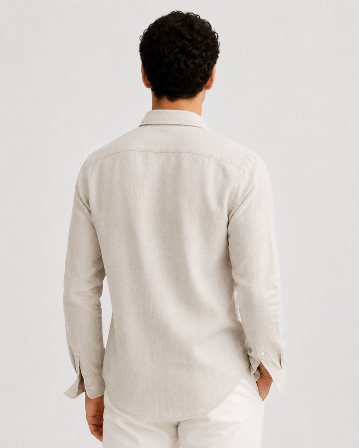Pure Linen Shirt in Beige