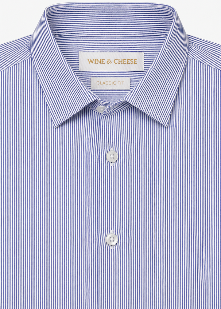 Oxford Striped Shirt in Navy