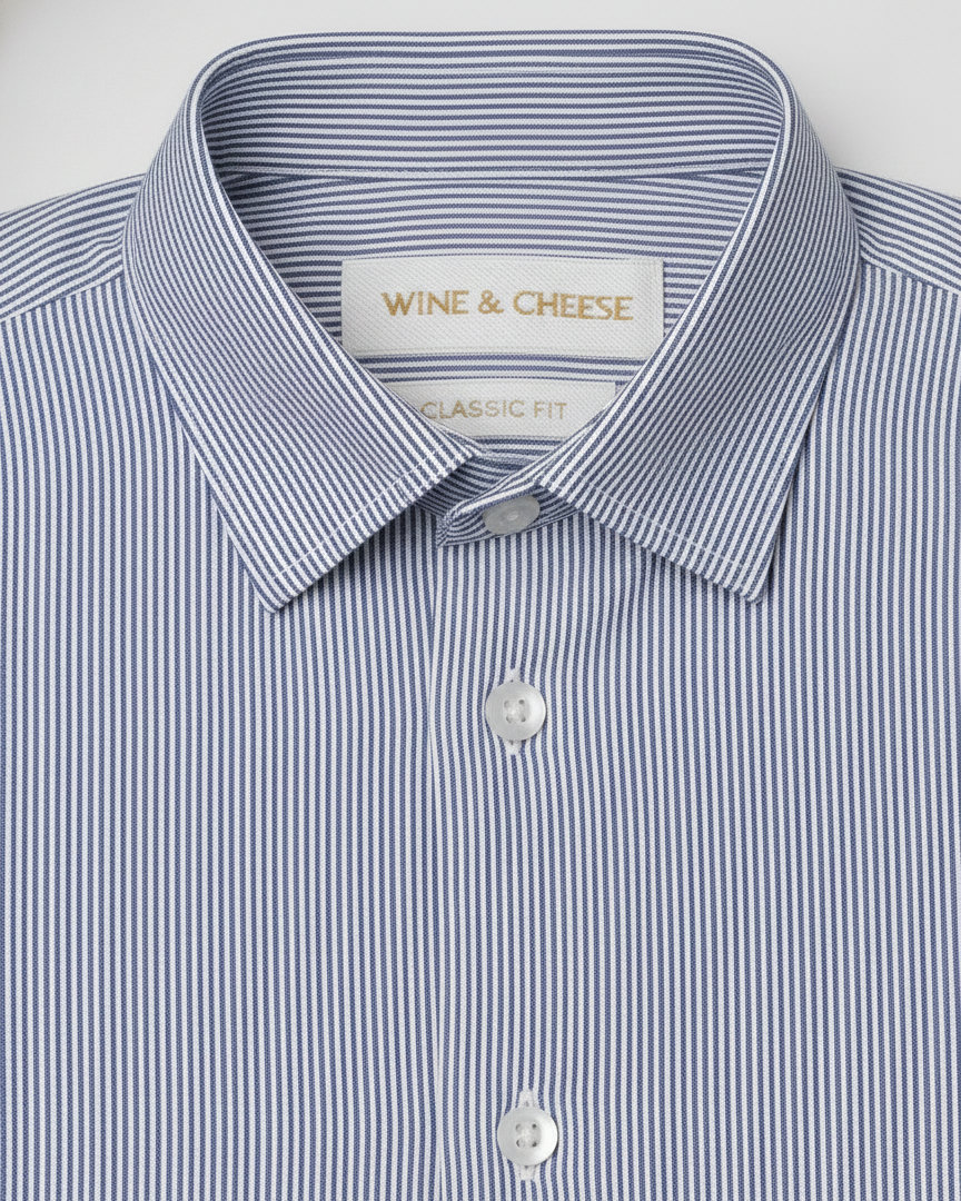 Oxford Striped Shirt in Navy