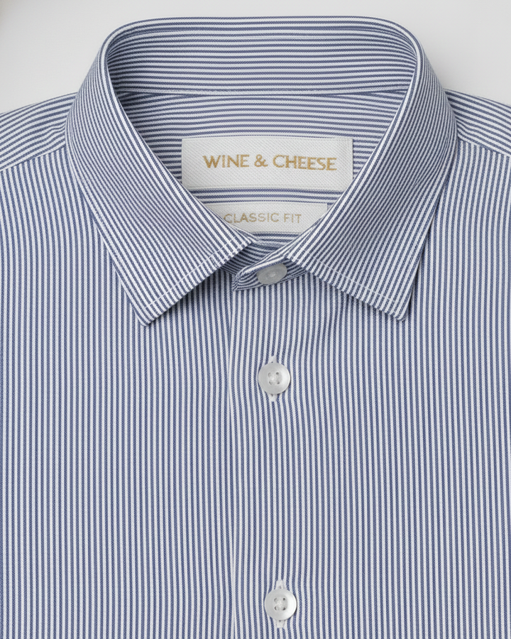 Oxford Striped Shirt in Navy